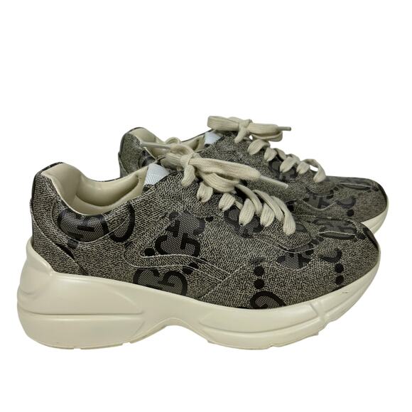 Gucci GG Print Rython Brown Monogram Chunky Sneaker 6 - Picture 3 of 9